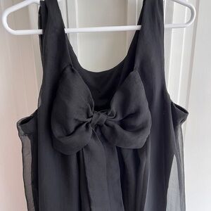 Girls sz 12 black dress with large bow